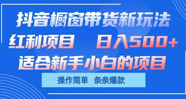 抖音橱窗带货新玩法，单日收益几张，操作简单，条条爆款【揭秘】-创学笔记