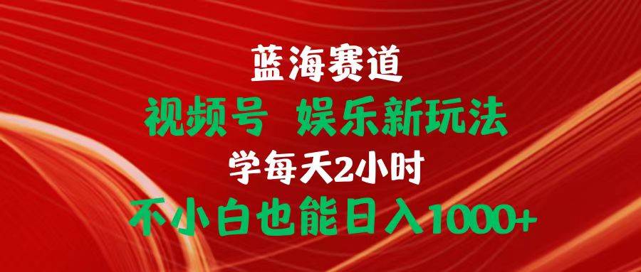 蓝海赛道视频号 娱乐新玩法每天2小时小白也能日入1000+-创学笔记
