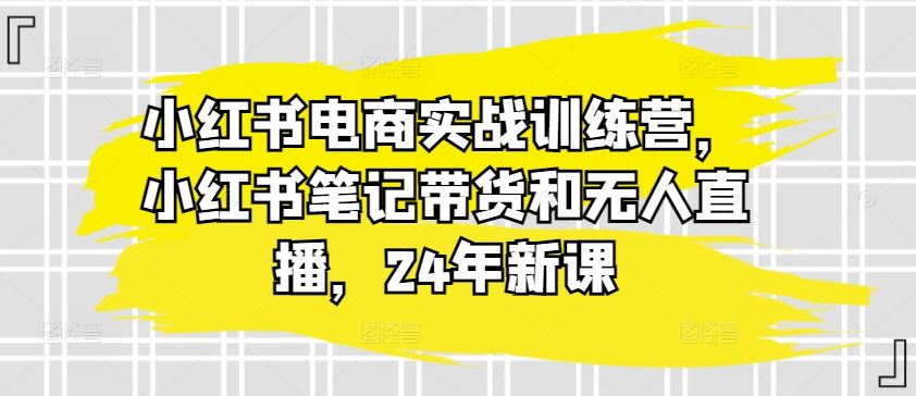 小红书电商实战训练营，小红书笔记带货和无人直播，24年新课-创学笔记