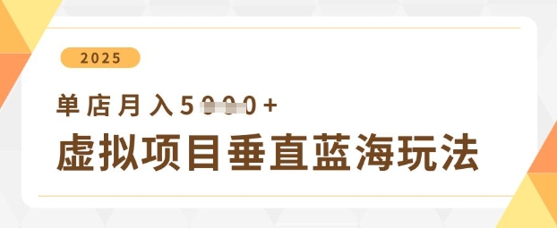 虚拟项目垂直玩法，实现单店月入5k+-创学笔记
