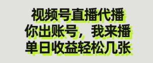 视频号直播代播,你出账号我来播,单日收益轻松几张【揭秘】-创学笔记