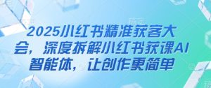 2025小红书精准获客大会,深度拆解小红书获课AI智能体,让创作更简单-创学笔记