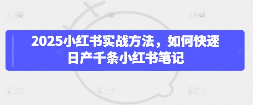 2025小红书实战方法，如何快速日产千条小红书笔记-创学笔记