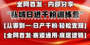 私域日进千粉训练营,全网首发,从0开始带你做好私域,适用于任何赛道,让日产千粉不再是梦-创学笔记