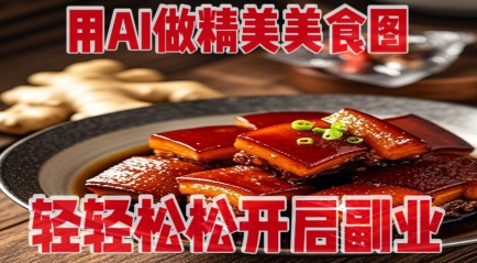 用AI做精美美食图，无需专业设备拍摄，轻轻松松开启副业-创学笔记