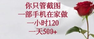 你只管截图,一部手机在家做,苹果安卓都可以,一小时120,一天5张+【揭秘】-创学笔记
