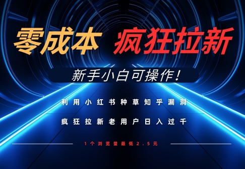 利用小红书种草知乎漏洞，零成本疯狂拉新日入数张，新手小白可操作-创学笔记