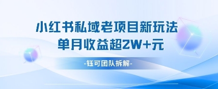 小红书私域项目新玩法，单月变现过W+-创学笔记