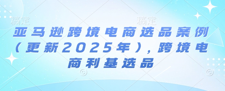 亚马逊跨境电商选品案例(更新2025年4月)，跨境电商利基选品-创学笔记