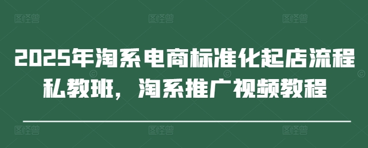 2025年淘系电商标准化起店流程私教班，淘系推广视频教程-创学笔记
