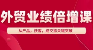 外贸业绩倍增课,从产品,获客,成交抓关键突破-创学笔记