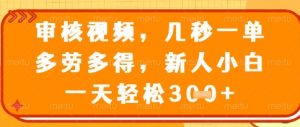 视频审核员,几秒一单,不限时间,不限地点,多做多得,新人小白一天轻松几张+【揭秘】-创学笔记