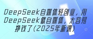 DeepSeek自媒体轻创业,用DeepSeek做自媒体,太容易挣钱了(2025年新课)-创学笔记
