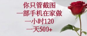 你只管截图,一部手机在家可以做,一小时120.一天5张+【揭秘】-创学笔记