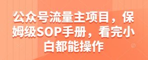 公众号流量主项目,保姆级SOP手册,看完小白都能操作-创学笔记
