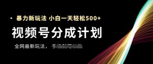 视频号分成计划,全网最暴力玩法,新手一天也能轻松5张+-创学笔记