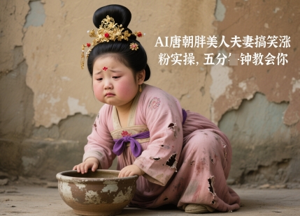 AI唐朝胖美人夫妻搞笑涨粉实操，五分钟教会你-创学笔记