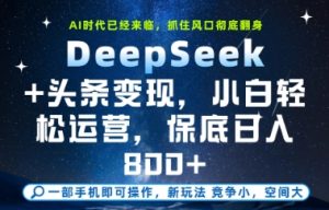 DeepSeek+头条变现,保姆级教学,小白轻松上手,日入8张+【揭秘】-创学笔记
