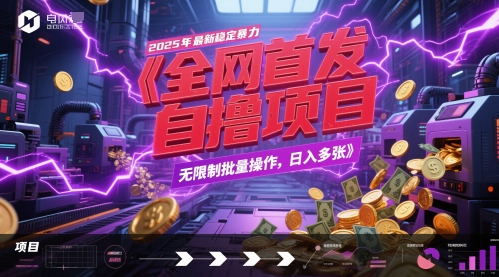 全网首发，2025年最新稳定暴力全自动自撸项目，无限制批量操作，日入多张【揭秘】-创学笔记
