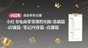 小红书电商带货课程实操:基础篇-选品篇-店铺篇-笔记内容篇-直播篇-创学笔记