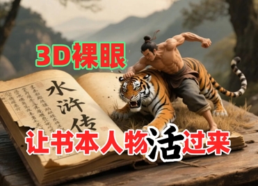 书本人物裸眼3D视频，新的玩法，流量超猛，保姆级教程-创学笔记