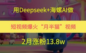 用Deepseek+海螺AI做短视频爆火“月半猫”视频,2月涨粉13.8w-创学笔记