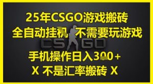 25年CSGO游戏搬砖,全自动运行,不需要玩游戏,手机操作日入3张(不是汇率搬砖)【揭秘】-创学笔记