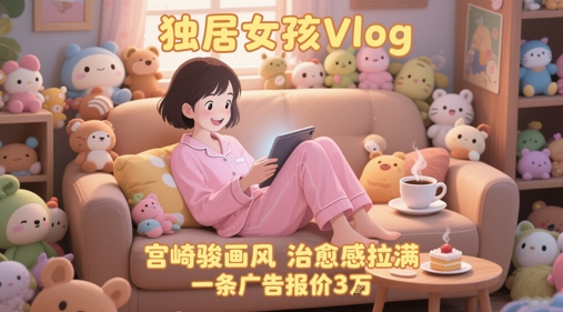 单个账号涨粉71W！用AI制作独居女孩Vlog，宫崎骏画风，治愈感拉满，一条广告报价3W-创学笔记