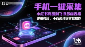 手机一键采集小红书商品到飞书多维表格,详细教程,小白应该很容易操作-创学笔记