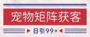 小红书某音宠物赛道引流获客 自热矩阵日引200+【揭秘】-创学笔记