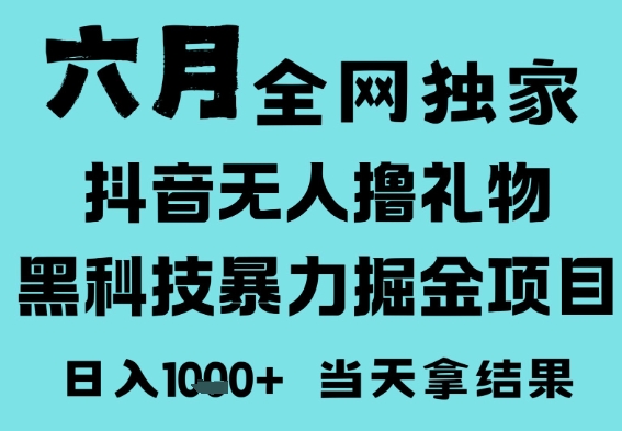 25年6月高爆抖音无人直播最新撸音浪掘金项目，门槛低小白可做，无脑日入1k，可矩阵放大【揭秘】-创学笔记