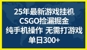 25年CSGO游戏搬砖,全自动挂G,不需要玩游戏,手机操作日入3张+【揭秘】-创学笔记