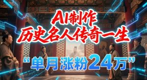 暴力起号!用AI制作历史名人传奇一生,单月涨粉24W,涨粉+变现赛道黑马来了-创学笔记