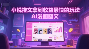 小说推文拿到收益最快的玩法，AI漫画图文-创学笔记