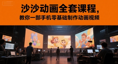 沙沙动画全套课程，教你一部手机零基础制作动画视频-创学笔记