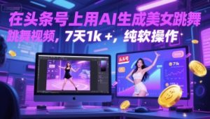 在头条号上用AI生成美女跳舞视频,7天1k+,纯软件操作-创学笔记