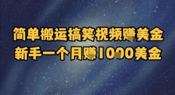 简单搬运搞笑视频挣美金，新手一个月入1k美金-创学笔记