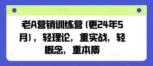 老A营销训练营(更25年6月),轻理论,重实战,轻概念,重本质-创学笔记