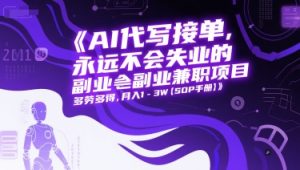 AI代写接单,永远不会失业的副业兼职项目,多劳多得,月入1-3W【SOP手册】-创学笔记