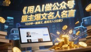 用AI做公众号流量主爆文名人名言,10分钟一篇爆文,最高月入5位数-创学笔记