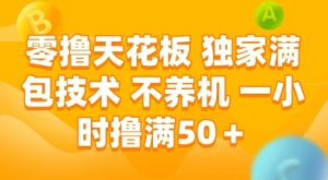 零撸天花板,独家满包技术,不用养机,一小时撸满50+,收益稳定【揭秘】-创学笔记