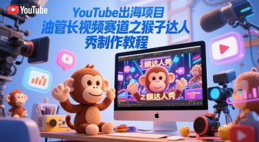 YouTube出海项目，油管长视频赛道之猴子达人秀制作教程-创学笔记