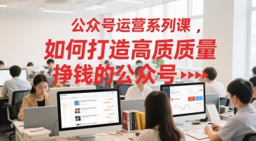 公众号运营系列课，如何打造高质量挣钱的公众号-创学笔记