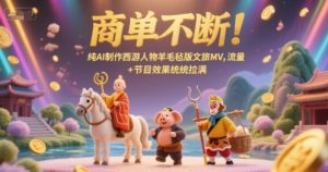 商单不断!纯AI制作西游人物羊毛毡版文旅MV,流量+节目效果统统拉满-创学笔记
