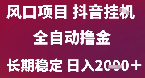 风口项目，六月最新玩法抖音无人挂G，全自动撸金，长期稳定 日入2k+【揭秘】-创学笔记