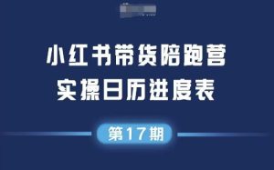 小红书第17期带货陪跑营,不囤货,无不直播,无不投流,通过选品+笔记内容+测品+笔记铺量+矩阵运营打爆款-创学笔记