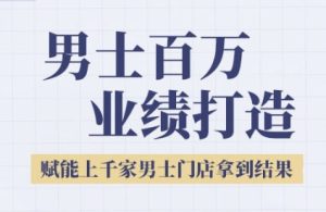 2025男士美业百万业绩打造,赋能上千家男士门店拿到结果-创学笔记