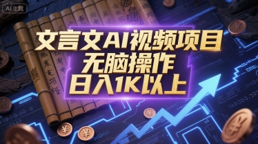 文言文AI视频项目，无脑操作，日入1K以上-创学笔记