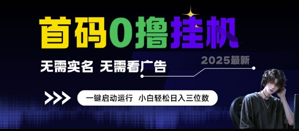 首码0撸挂G项目，无需实名无需看广告 一键启动运行，小白轻松日入三位数【揭秘】-创学笔记