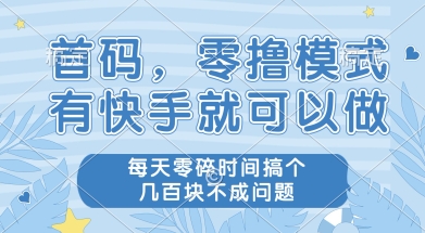 首码零撸项目，有快手就可以做，每天业务时间搞个几张不是问题【揭秘】-创学笔记